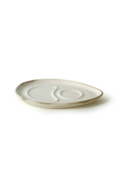 Hermia Set de tazas de té de cerámica de 4 piezas, Crema